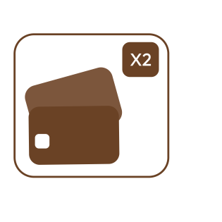 ใส่บัตรได้สูงสุด 2 ใบ